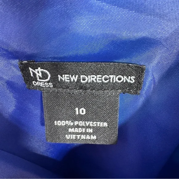 New Directions Tropical Flower Print Tiered Maxi Slip Dress Blue Green 10 - Picture 9 of 11